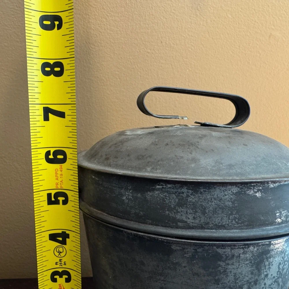 Vintage Fries Brand Bread Pudding Container with Lid Handle Metal‎ Kitchenware